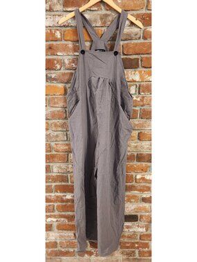 Celmia Collection Grey Boho Wide Leg Overalls Size L
